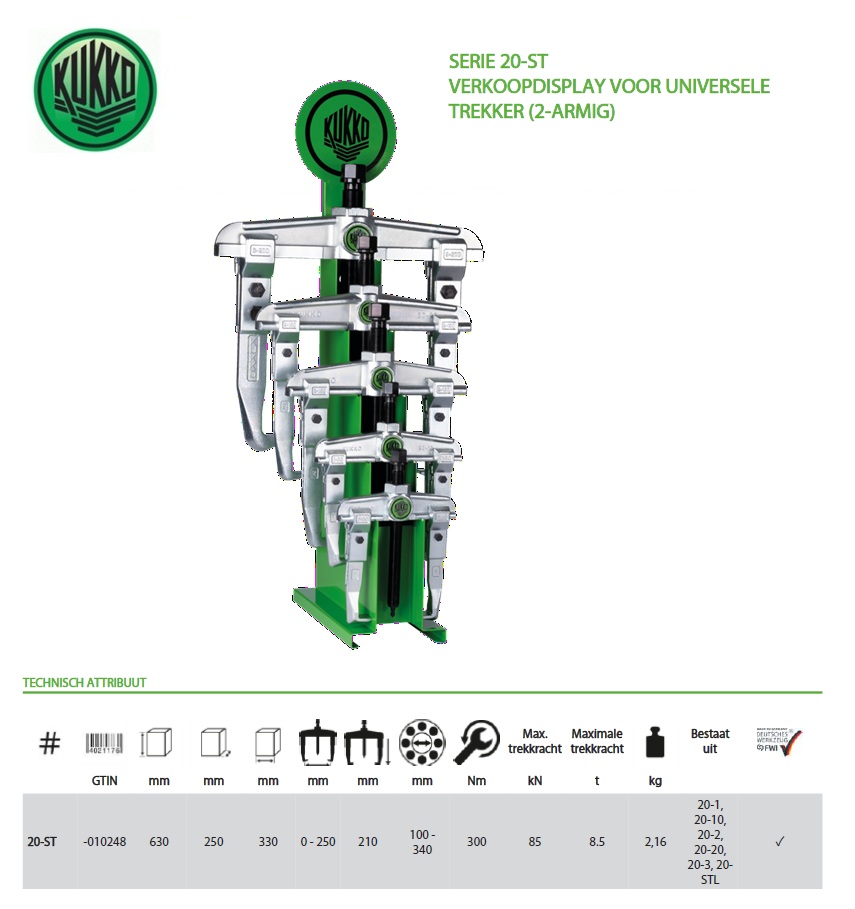 2-armige universele trekker set 20-ST