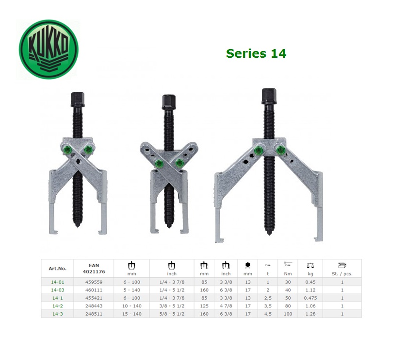 KUKKO Poelietrekker driearmig Gr.3 160x160mm | DKMTools - DKM Tools