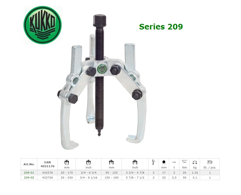 3-armige universele trekker 20-170x95-125mm