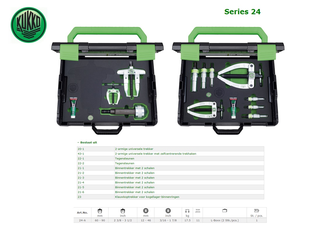 KUKKO Af- en uittrekkerapparaat voor kogellager 14-delig 24-B | DKMTools - DKM Tools