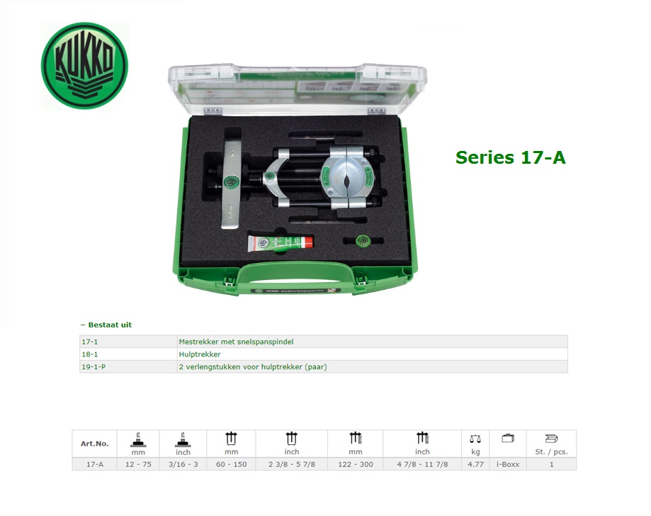 Mestrekker-set met snelspanspindel 17-B | DKMTools - DKM Tools