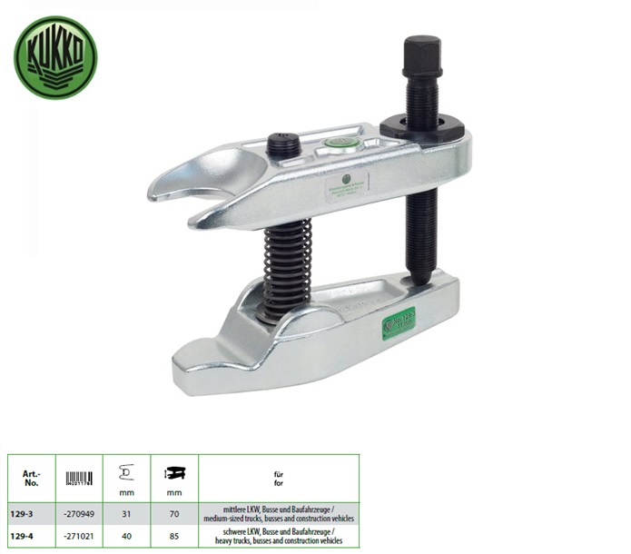 Kogelgewricht Puller 16-22-32 mm Kukko 129-2 | DKMTools - DKM Tools