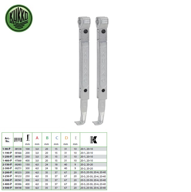 Kukko verlengde trekhaken 250mm