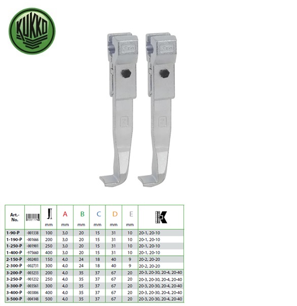 Kukko Standaard trekhaken (3-dlg.) 200 mm | DKMTools - DKM Tools