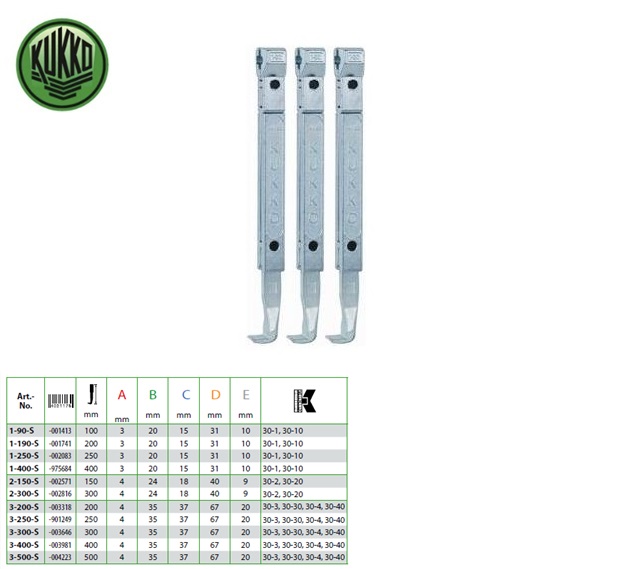 Verlengde trekhaken (3-dlg) Kukko 1-190-S