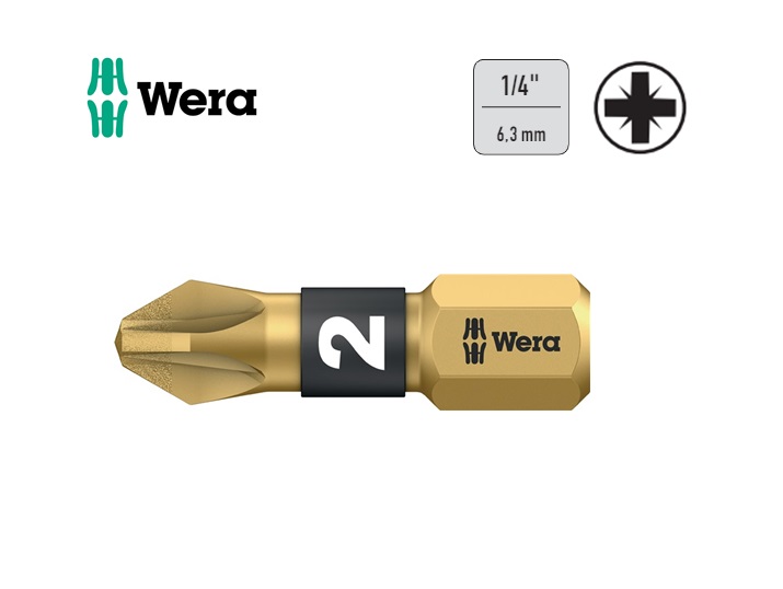 Wera Pozidrive bits 855/1 BDC PZD 1 x 25mm Torsion Diamant