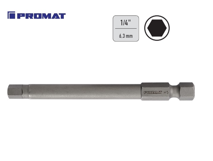 Binnenzeskant bit HEX 2 x 89mm 1/4