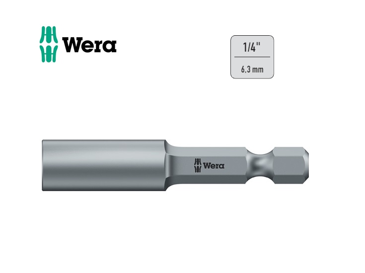 Wera 869-4M Dopsleutelbit met 6-kant 8mm x  60mm met magneet | DKMTools - DKM Tools