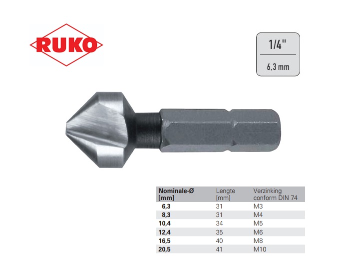 Verzinkerbit Ø 6,3 x 31mm M3