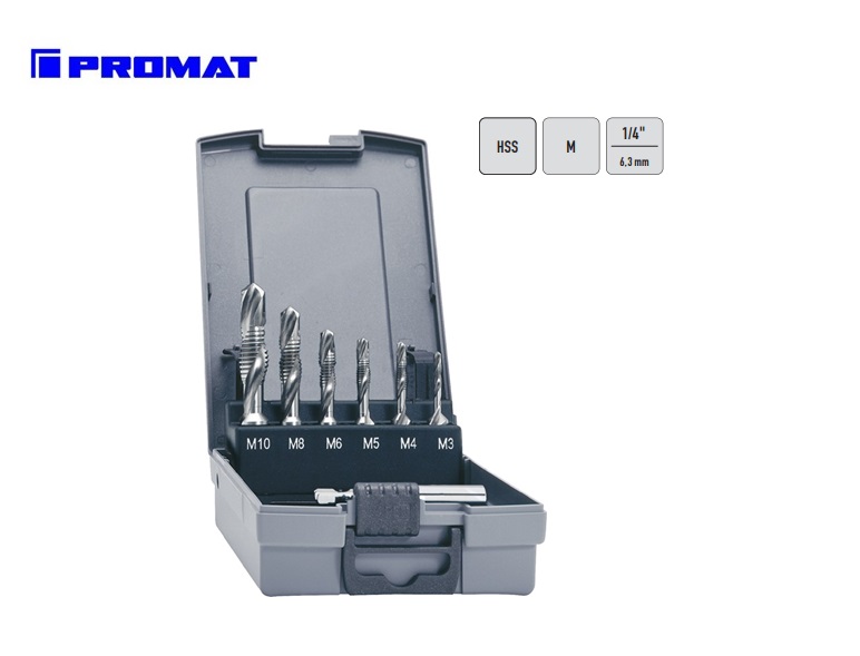 Combi-draadtapset DIN 3126 M3-M10 7 delig HSSG