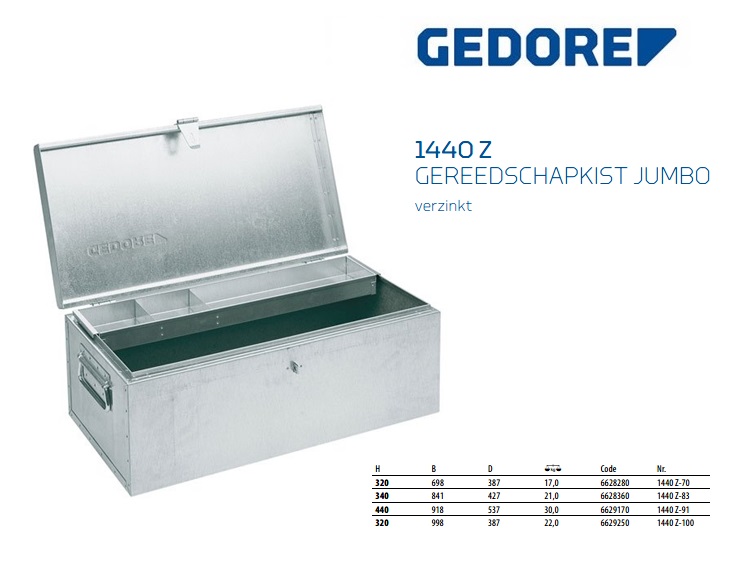 Gereedschapkist JUMBO, 320x698x387 mm