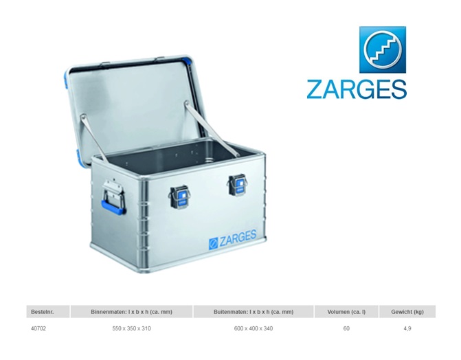 Eurobox 60 liter 550x350x310mm Zarges 40702