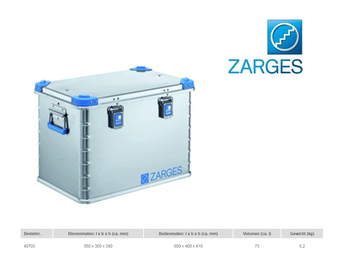 Eurobox 70 liter 550x350x380mm Zarges 40703