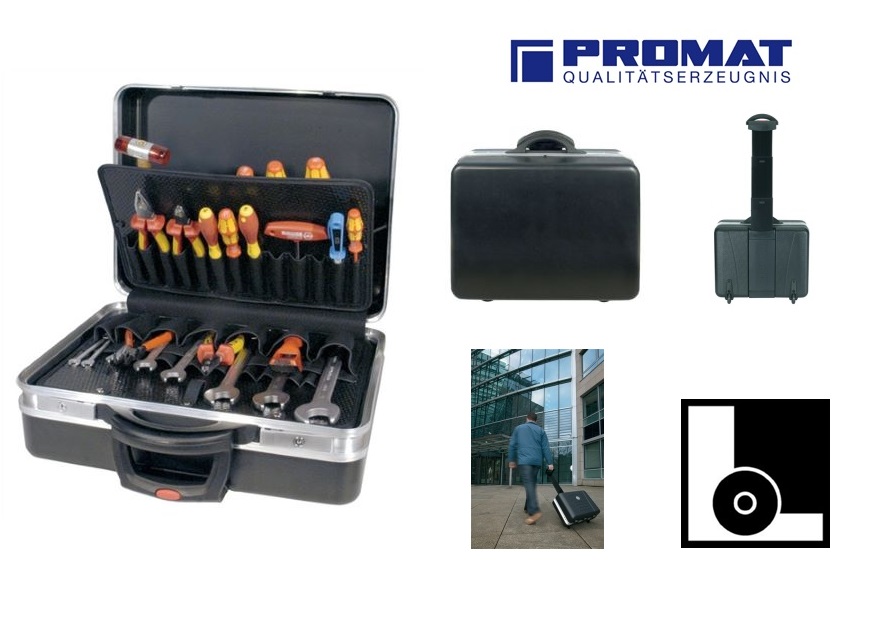 Hardkunststof koffer verrolbaar 465x255x352mm ALU/HDPE | DKMTools - DKM Tools
