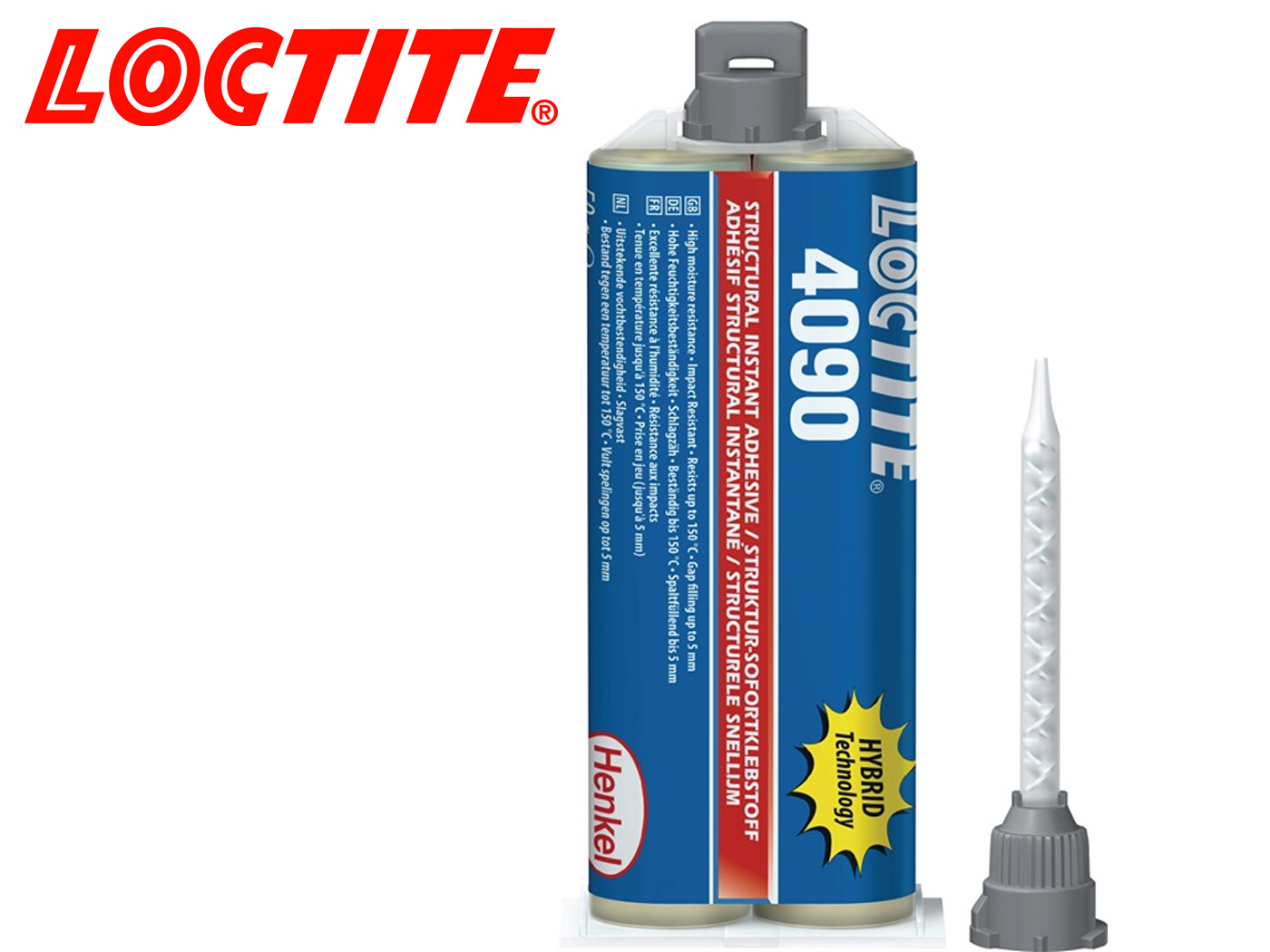 2K hybride lijm 4090 50 g geelachtige dubbele cartridge LOCTITE