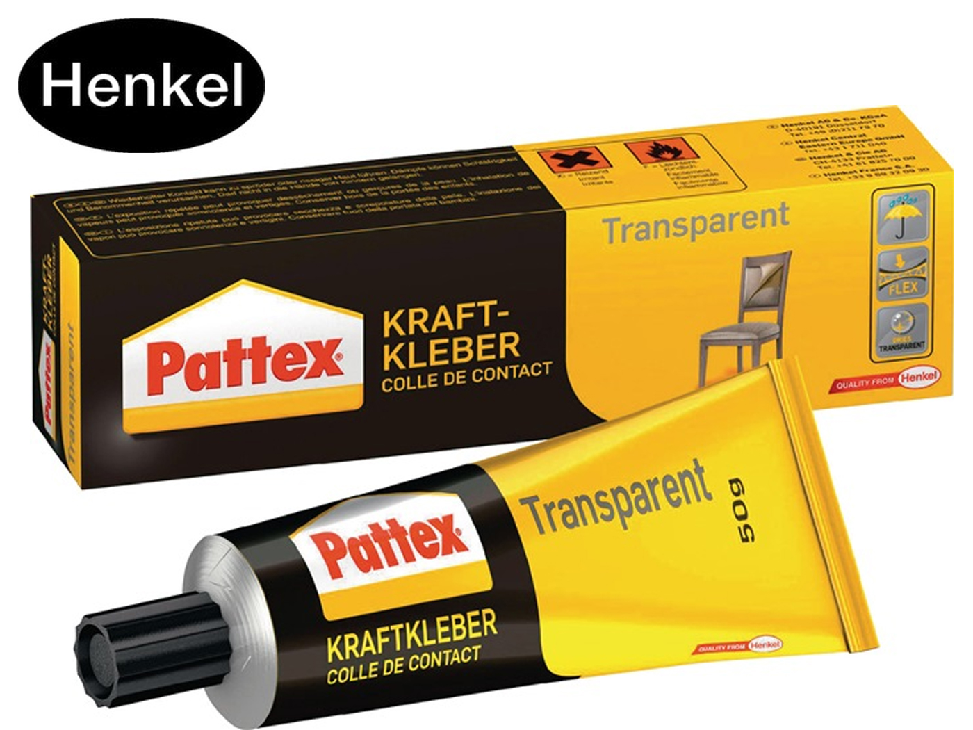 Krachtlijm transparant -40 Grad bis +70 Grad 50g PATTEX