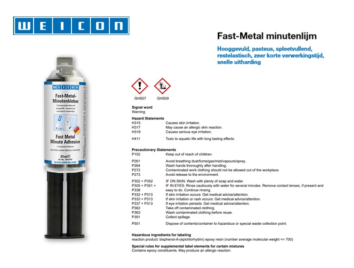 Weicon Fast-Metal minutenlijm 24ml