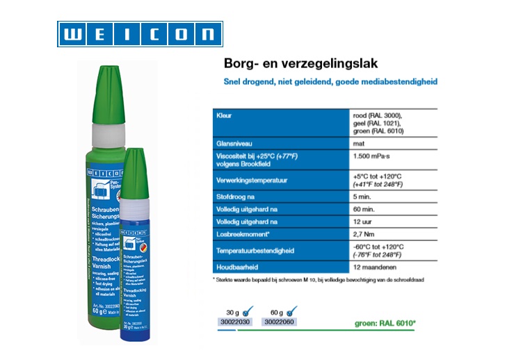 Borg- en verzegelingslak RAL 6010 30 g