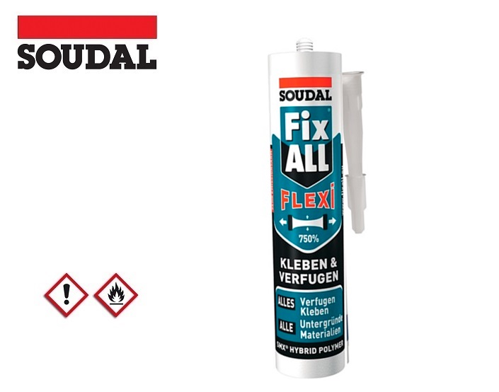 1K lijm / afdichtmiddel Fix alle Flexi 470g witte cartridge SOUDAL