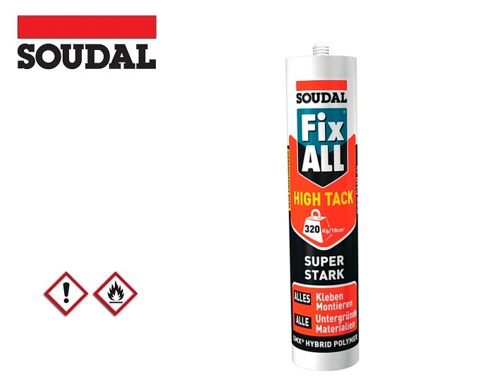 1K hybride polymeer Fix Alle HT 420g witte cartridge SOUDAL