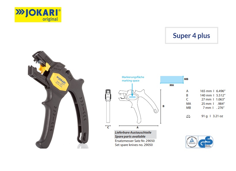 Jokari  4-plus Automatische striptang  0,2 - 6,0 mm² AWG 24 - 10 | DKMTools - DKM Tools