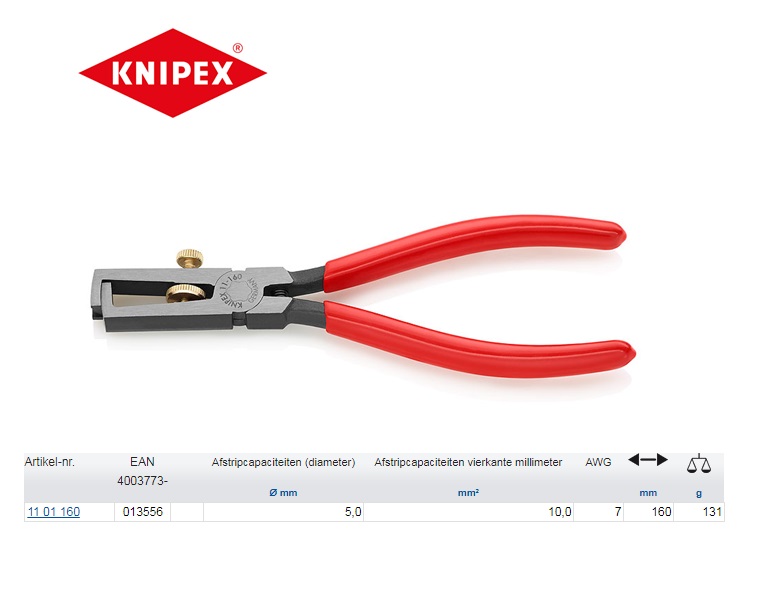 Knipex striptang 11 01 160 160mm