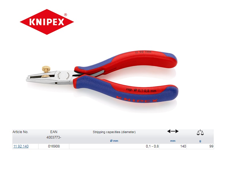 Knipex Elektronica afstriptang 140mm 11 92 140