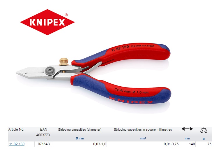Knipex StriX Afstriptang met kabelschaar 180mm 13 62 180