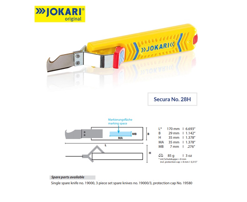 Jokari Kabelmes Secura 28H 8 - 28 mm Ø 5/16“ - 1.1/8“ Ø