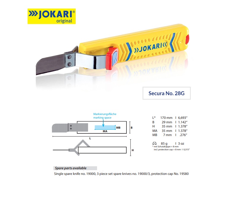 Jokari Kabelmes Secura 27 8 - 28 mm Ø 5/16“ - 1.1/8“ Ø | DKMTools - DKM Tools