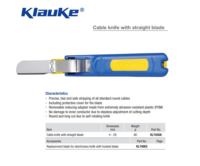 Klauke Striptang recht 4-28mm KL745GK | DKMTools - DKM Tools