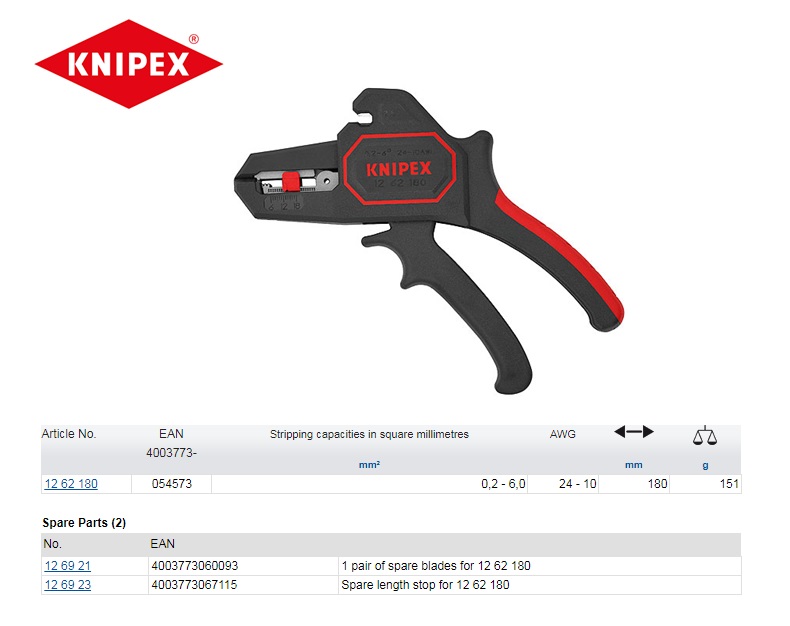 Knipex Automatische striptang 180mm