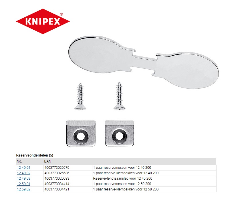 1 paar reservemessen 0.5mm Knipex | DKMTools - DKM Tools