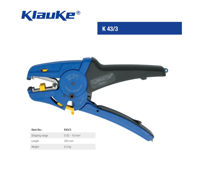 Klauke K43/3 Afstriptang 0,03-16qmm