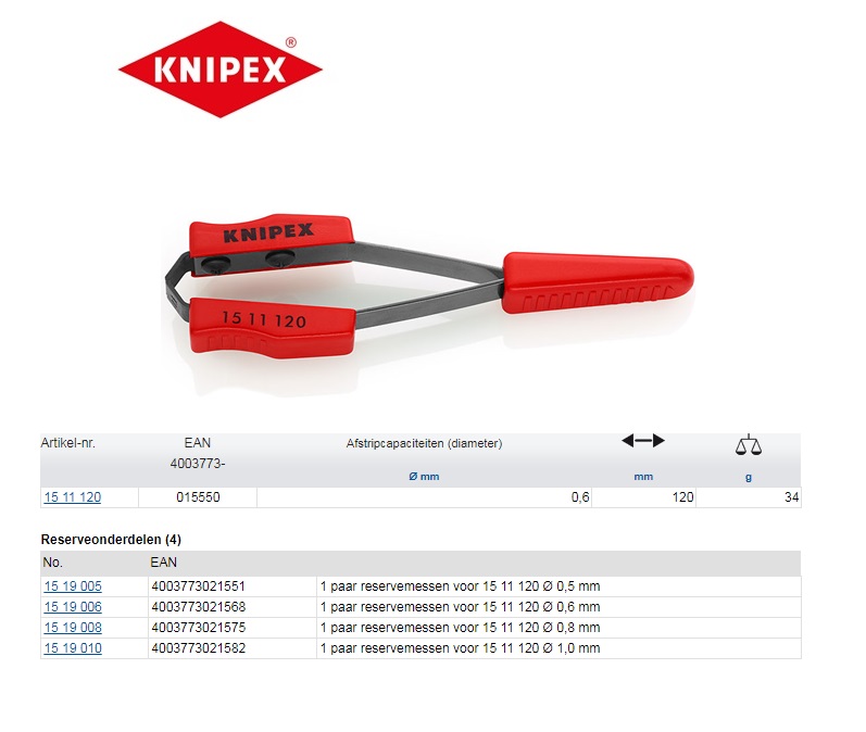 Knipex Laktrekpincet 120mm