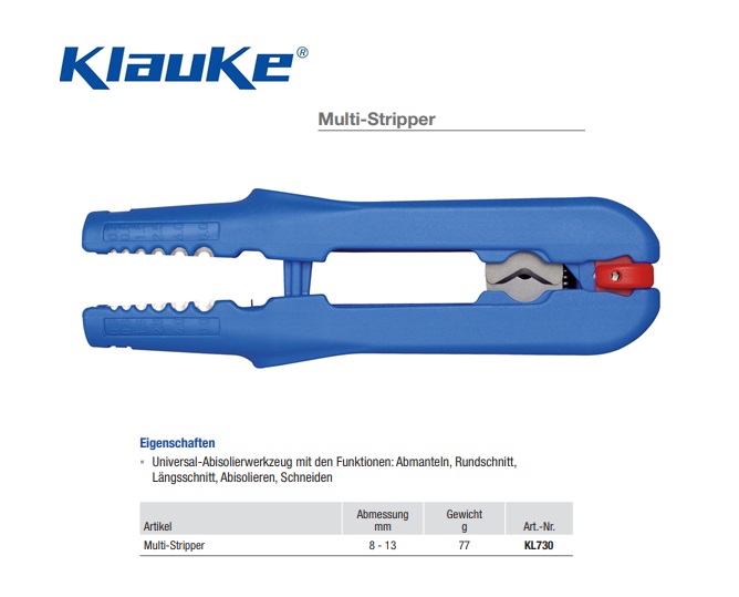 Multistripper 8-13mm KL730