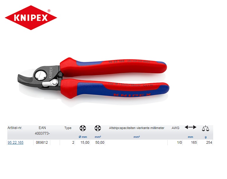 Knipex Kabelschaar 165 mm 95 22 165