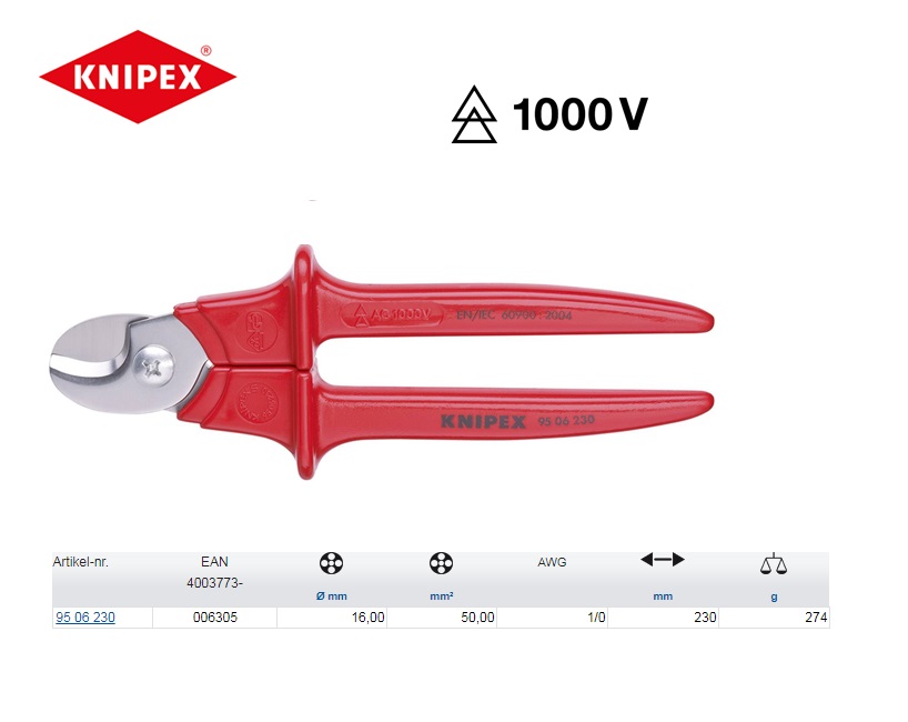 Knipex Kabelschaar 230 mm 95 06 230