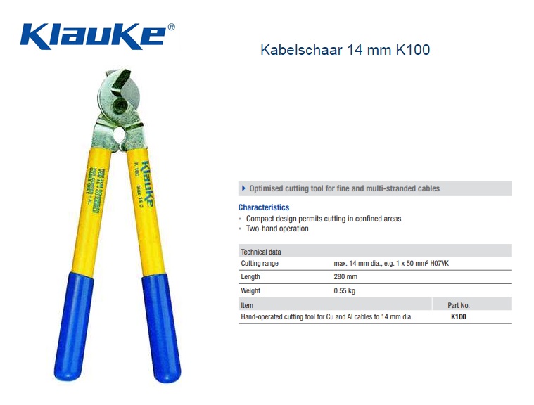 Klauke Kabelschaar 100 mm K 104/1 | DKMTools - DKM Tools
