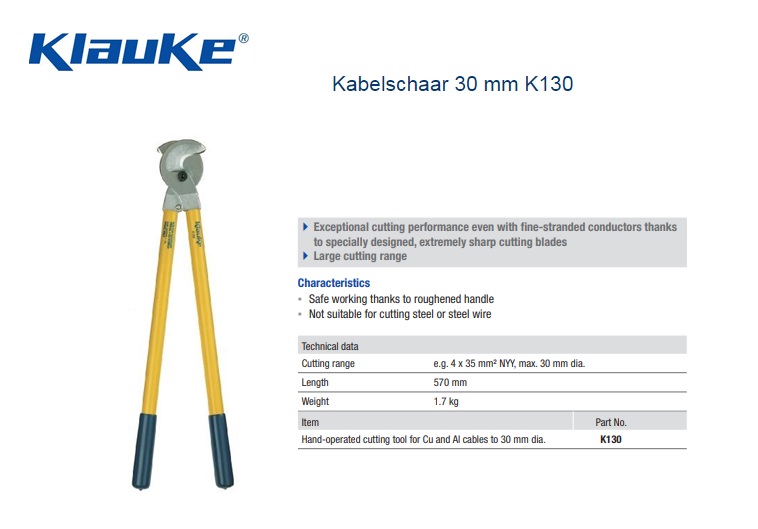 Klauke Kabelschaar 34 mm K 106/1 | DKMTools - DKM Tools