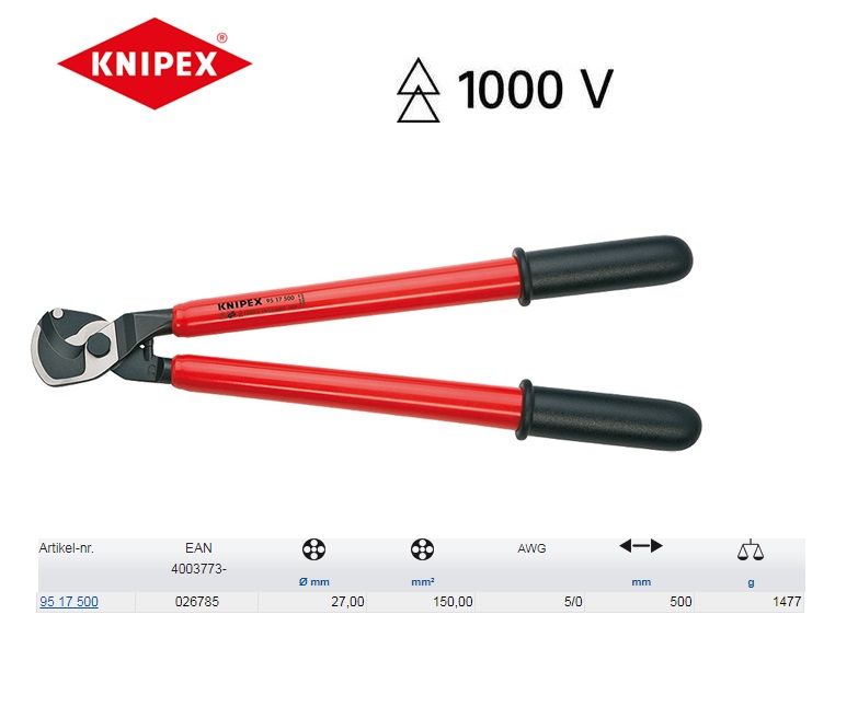 Knipex Kabelschaar 200 mm 95 17 500