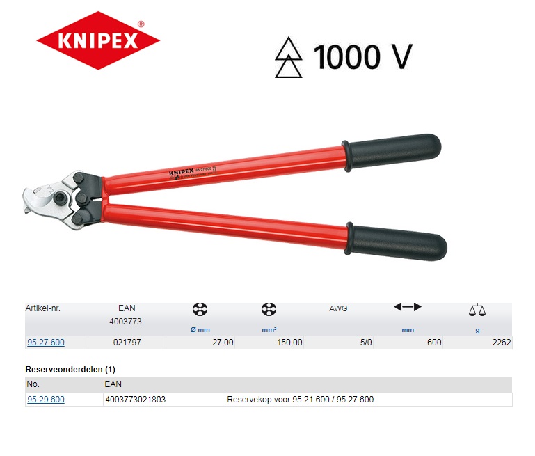 Knipex Kabelschaar 600mm 95 27 600