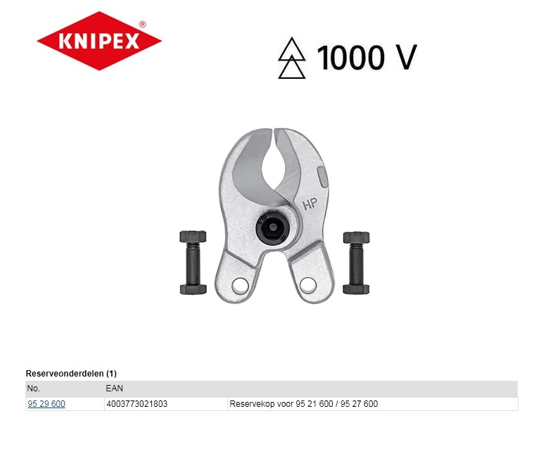 Knipex Reserve snijkop voor 95 21 600/95 27 600