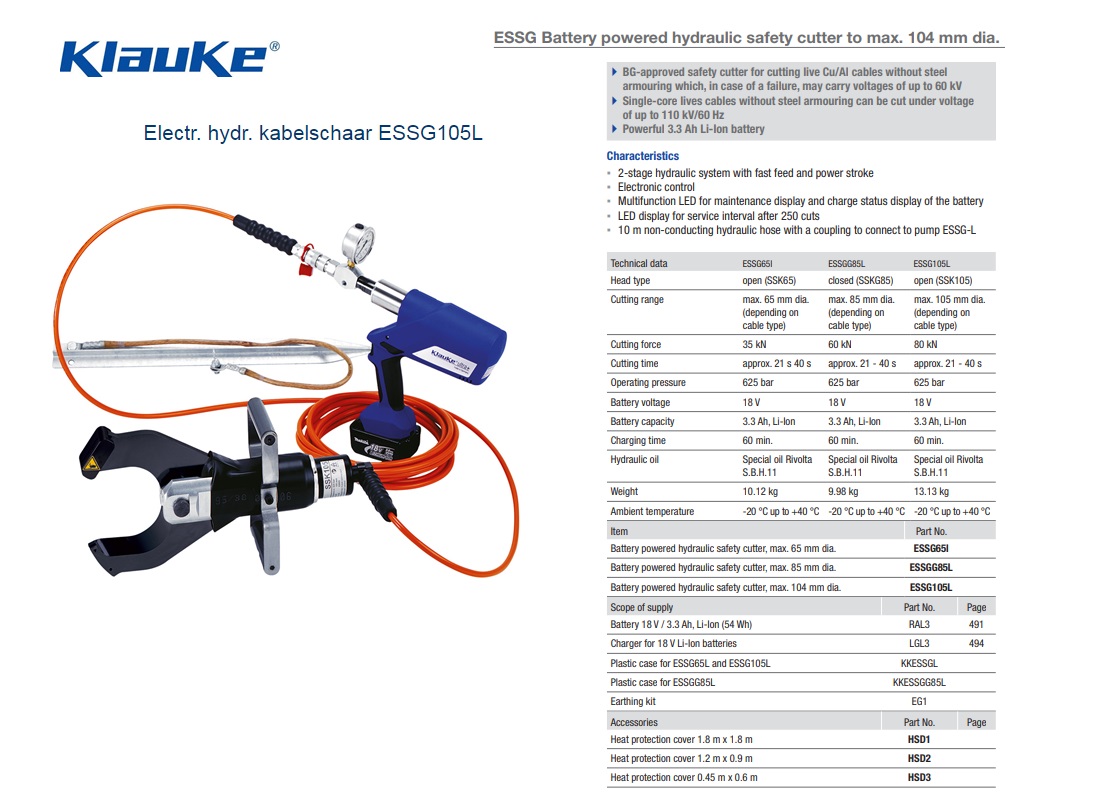 Klauke Electrisch Hydraulische kabelschaar