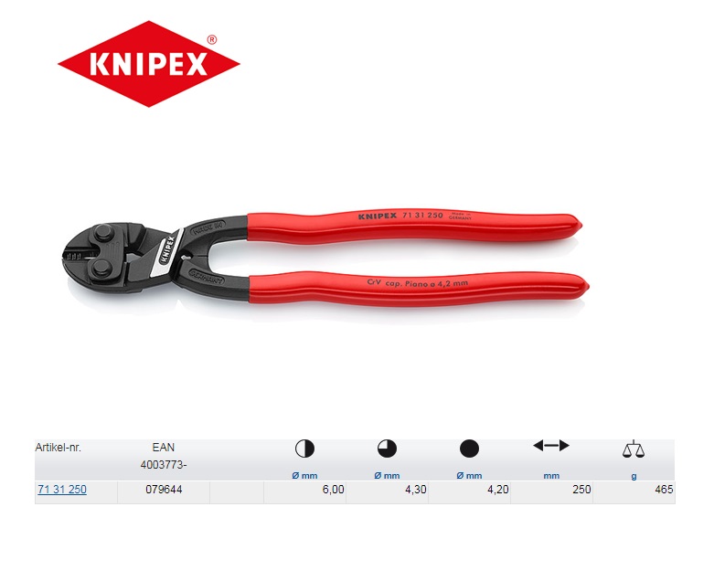 Knipex CoBolt XL Compacte boutensnijtang 250mm Knipex 71 01 250 | DKMTools - DKM Tools