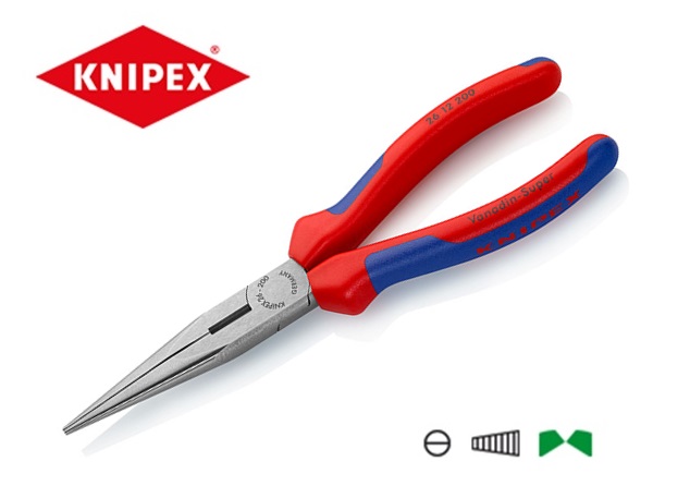 Platspitse tang met zijsnijder 200mm  Knipex 26 15 200 | DKMTools - DKM Tools