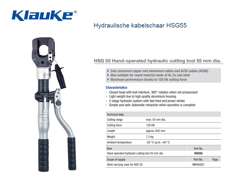 Klauke Hydraulische schaarkop SDG 55 | DKMTools - DKM Tools