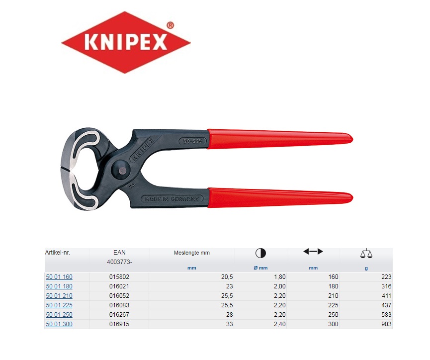 Nijptang 160mm Knipex 50 01 160