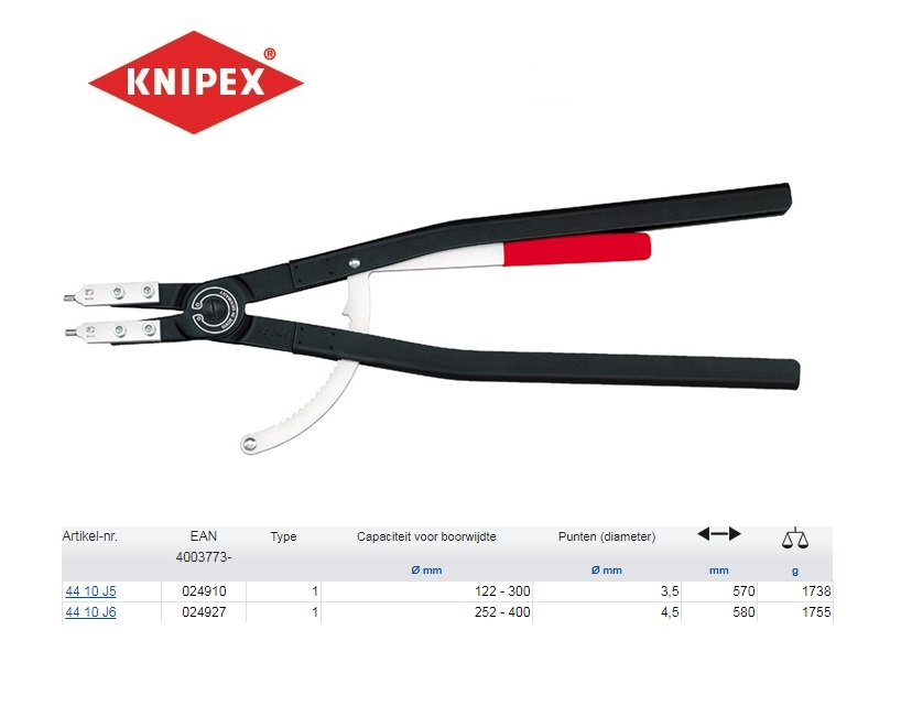 Knipex Borgveertang recht J 5 122-300mm