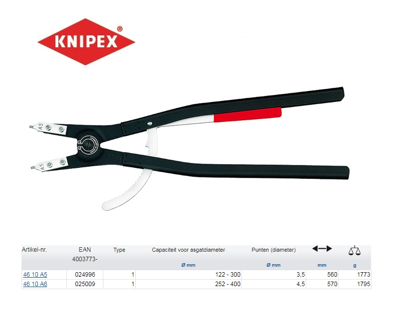 Borgveertang J 5 voor grote buitenringen 122-300mm | DKMTools - DKM Tools